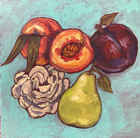 &quot;fruit salad for a harpist&quot; - acrylic on canvas, 2022